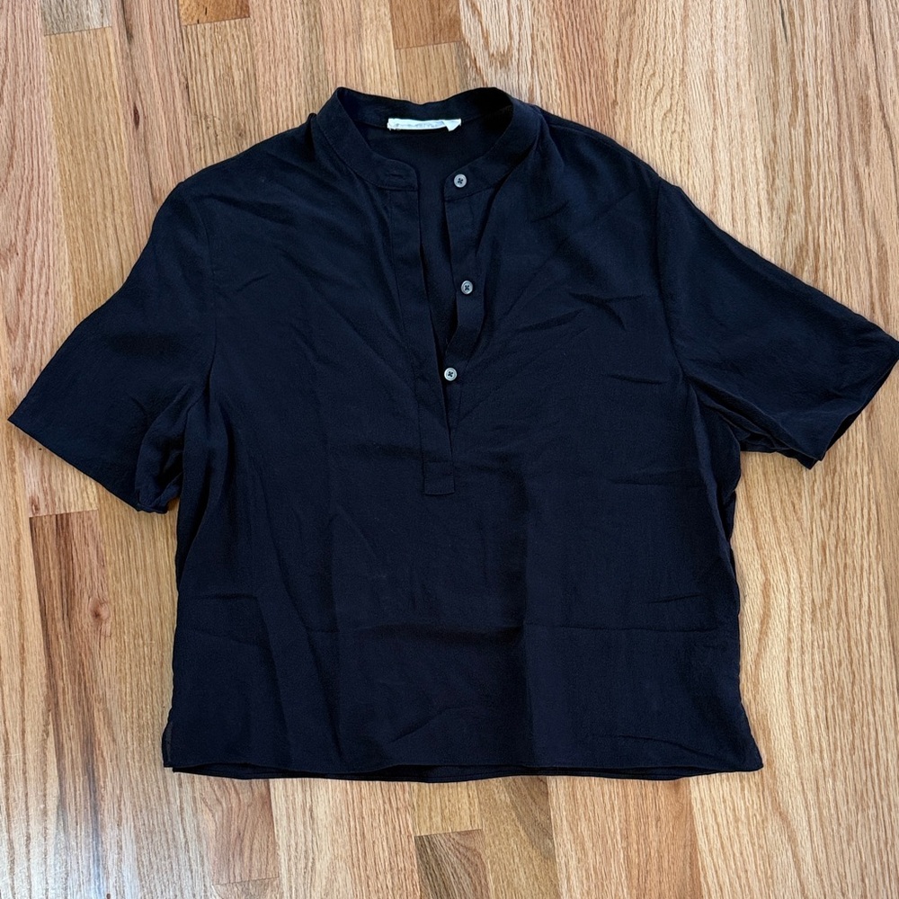 Everlane Black Silk Popover NWOT